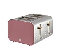 Swan ST14620FUS Nordic 4 Slice Toaster with 6 Browning Levels, Defrost/Reheat/Cancel, Removable Crumb Trays, Cord Storage, 1500W, Fuchsia Rose