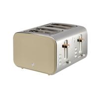 Swan ST14620OAT Nordic 4 Slice Toaster with 6 Browning Levels, Defrost/Reheat/Cancel, Removable Crumb Trays, Cord Storage, 1500W, Oatmeal