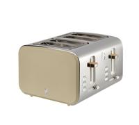 Swan ST14620OAT Nordic 4 Slice Toaster with 6 Browning Levels, Defrost/Reheat/Cancel, Removable Crumb Trays, Cord Storage, 1500W, Oatmeal