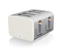 Swan ST14620WHTN Nordic 4-Slice Toaster with Defrost/Reheat/Cancel Functions, Cord Storage, 1500W, White