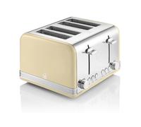 Swan ST19020CN 1600W Stainless Steel Retro Cream 4 Slice Toaster - Brand New