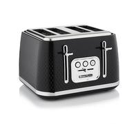 Swan ST19025BLK Elegance 4 Slice Toaster with 7 Browning Levels, Defrost and Reheat functions, Anti-Jam and Cord Storage, 2100W, Black