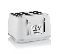 Swan ST19025WHT Elegance 4 Slice Toaster with 7 Browning Levels, Defrost and Reheat functions, Anti-Jam and Cord Storage, 2100W, White