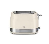 Swan ST19028C Retro 2 Slice Toaster with 6 Browning Levels for Toast, Bagels, Breakfast Muffins, Defrost/Reheat/Cancel, Hidden Cord Storage, Non-Slip Feet, 930W, Cream