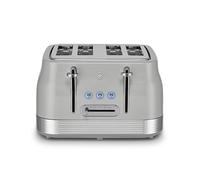 Swan ST19029GRY Retro 4 Slice Toaster with 7 Browning Levels, Removable Crumb Trays, Defrost, Reheat and Cancel Functions, Hidden Cord Storage, Non-Slip Feet, 1860W, Grey and Stainless Steel