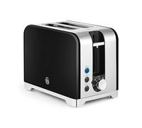 Swan Solace 2-Slice Stainless Steel Toaster Black 7 Browning Defrost Reheat 930W