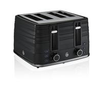 Swan ST31054BN 4-Slice Symphony Toaster, Black, Defrost, Cancel and Reheat Functions, Independent Browning Controls