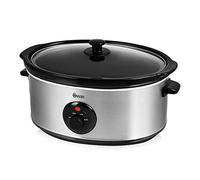 Swan Silver Stainless Steel Slow Cooker 6.5L