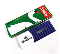 Swan Standard Size Green Corner Cut Cigarette Rolling Papers - 20 Booklets by Trendz