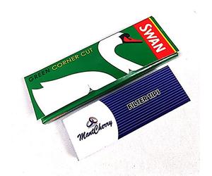 Swan Standard Size Green Corner Cut Cigarette Rolling Papers - 20 Booklets by Trendz