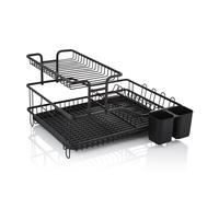 Swan Stealth 15 Plate Dish Rack with Removable Cutlery Holder, Drip Tray, Space