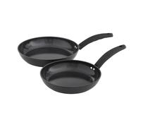 Swan Stealth 2 Piece Forged Aluminium Frying Pan Set with 5X Stronger Toxin Free Ceramic Coating, 24/28cm Frying Pans, Induction Compatible, Black