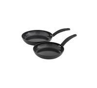 Swan Stealth 2 Piece Forged Aluminium Frying Pan Set with 5X Stronger Toxin Free Ceramic Coating, 24/28cm Frying Pans, Induction Compatible, Black