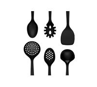 Swan Kitchen Tool Set Stealth SWKA61011BLKN 6-piece Nylon, soft-touch handles, hanging holes, Black