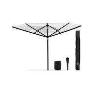 Swan Stealth 60m Rotary Airer with Adjustable Height, Aluminium Construction, Matt Black Finish, SWLC1005BLKN
