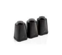 Swan Stealth Set of 3 Storage Canisters for Coffee/Sugar/Tea, Airtight Lids, 1.3L, Black