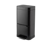 Swan Stealth Dual Recycling Sensor Bin, Retainer Ring, Iron Body, 70L, Black Black