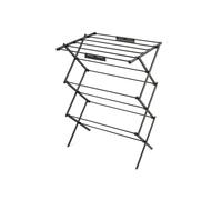 Swan Stealth Ultra-Compact 3 Tier Concertina Airer with 10m of Drying Space, Multiple Heights, Foldable Design, 15kg Weight Capacity, Black