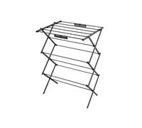 Swan SWLC1002BLKN Stealth Ultra-Compact 3 Tier Concertina Airer with 10m of Drying space, Multiple Heights, Foldable Design, 15kg Weight Capacity, Black