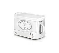 SWAN STM201N Vintage Teasmade with a Traditional Dial Clock, Rapid Boil and Alarm, 600ml, 850W, White