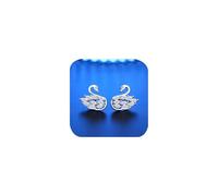 Swan Stud Earring for Women Lovely 3D Cubic Zirconia CZ Stud Earrings 925 Silver Crystal Hypoallergenic Cluster Dainty Stud Earrings