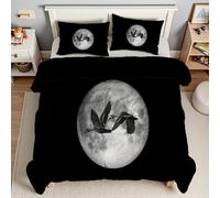 Swan Super King Duvet Moon Super King Quilt 7.5 Tog Lightweight Soft Comforter Set, All Seasons Reversible Coverless Microfiber Duvet with 2 Pillowcases Machine WashableT3426