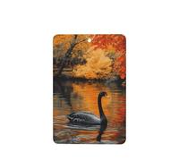 Swan Swimming Autumn Tree Car Air Fresheners 4 Pcs Hanging Scented Cards Fragrance Scented Cards For Car Aromatherapy Tablets
