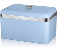 Swan SWKA1010BLN Retro Bread Bin, Metal, 18 Litre, Blue