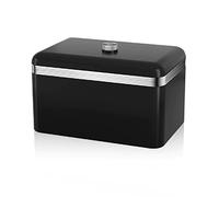 Swan SWKA1010BN Bread Bin, Metal, Black (Retro)