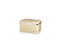 Swan SWKA1010CN Retro Bread Bin - Cream Metal, 18 Litre Capacity, Chrome Lid Handle