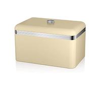 Swan SWKA1010CN Retro Bread Bin, Metal, Cream(Retro), 18 Litre Storage Capacity