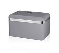 Swan SWKA1010GRN Retro Bread Bin, Metal, 18 Litre, Grey