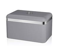 Swan SWKA1010GRN Retro Bread Bin, Color-Coated Iron, Gray