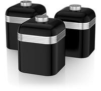 Swan SWKA1020BN Black Retro 3 Canisters, Color-Coated Iron