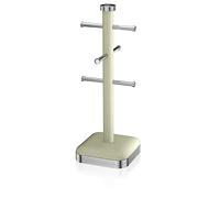 Swan SWKA1030GN Retro 6 Cup Mug Tree, Weighted Base, Green