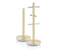 Swan SWKA1054CN Retro Towel Pole and Mug Tree, Cream