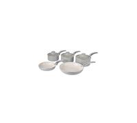 Swan SWPS5020GRN Retro 5 Piece Aluminium Pan Set with Glass Lid, Non-Stick Ceramic Coating, Grey