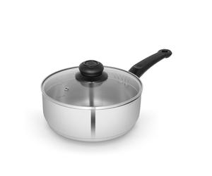 Swan SWPS5028SS Townhouse 16cm Stainless Steel Saucepan with Glass Lid, Suitable for All Hob Types (including induction), Dishwasher Safe, Stainless