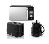 Swan Symphony Black Kettle, 2 Slice Toaster & Digital Microwave