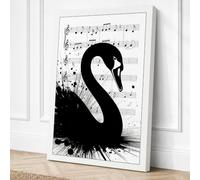 Swan & Symphony Canvas Wall Art Print 18x12 Inch