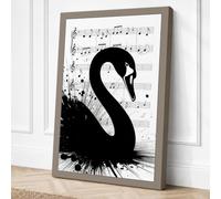 Swan & Symphony Canvas Wall Art Print 18x12 Inch