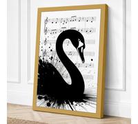 Swan & Symphony Canvas Wall Art Print 18x12 Inch