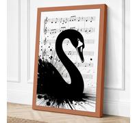 Swan & Symphony Canvas Wall Art Print 18x12 Inch