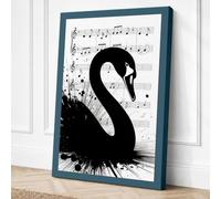 Swan & Symphony Canvas Wall Art Print 18x12 Inch