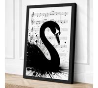 Swan & Symphony Canvas Wall Art Print 36x24 Inch