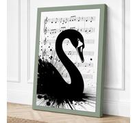 Swan & Symphony Canvas Wall Art Print 36x24 Inch