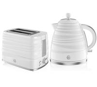 Swan Symphony Collection: Kettle, 2 Slice Toaster In White White