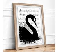 Swan & Symphony Framed Wall Art Print A1 Oak