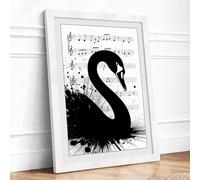 Swan & Symphony Framed Wall Art Print A1 White