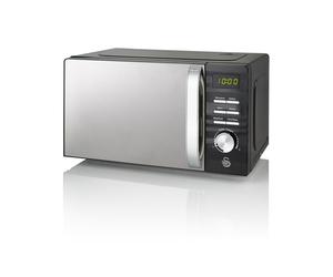 Swan Symphony Microwave Oven 700W LED Digital Display 20L Freestanding 60m Timer - Black